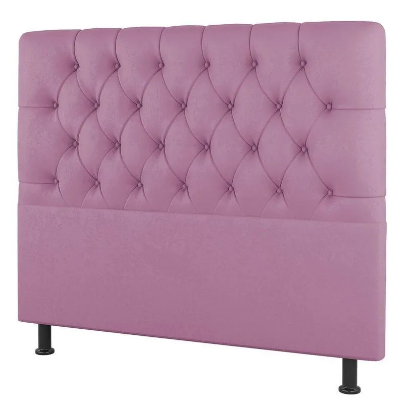 Cabeceira Cama Box Casal Queen Size Nice 160cm Suede Rosa - Desk Design