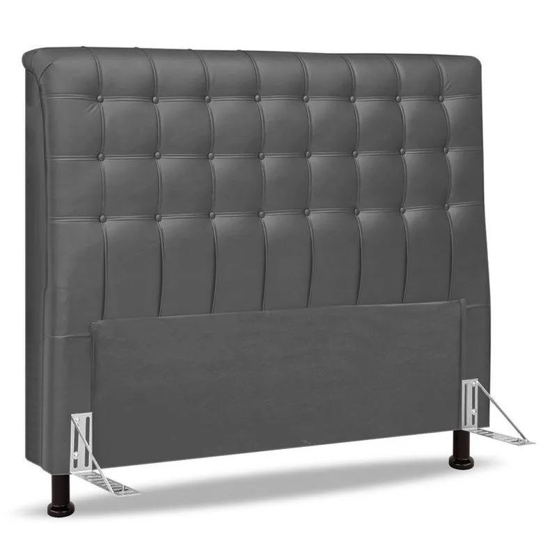 Cabeceira Cama Box Casal Ciara 140cm Botonê Com Frame Linho Cinza - Abmaza