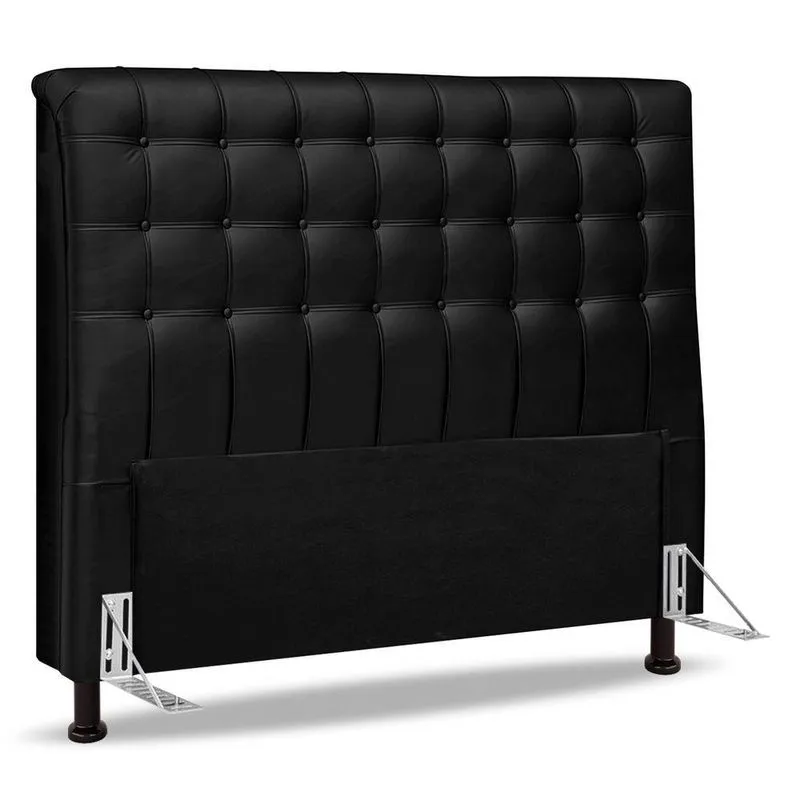 Cabeceira Cama Box Casal Queen Size Ciara 160cm Botonê Com Frame Suede Preto