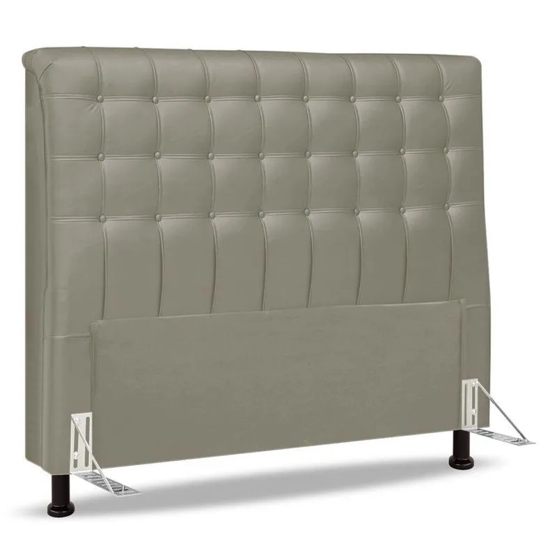 Cabeceira Cama Box Casal Queen Size Ciara 160cm Botonê Com Frame Sintético Bege