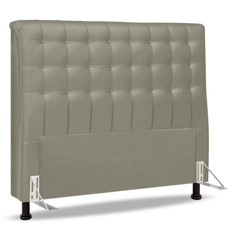 Cabeceira Cama Box Casal King Size Ciara 195cm Botonê Com Frame Suede Bege
