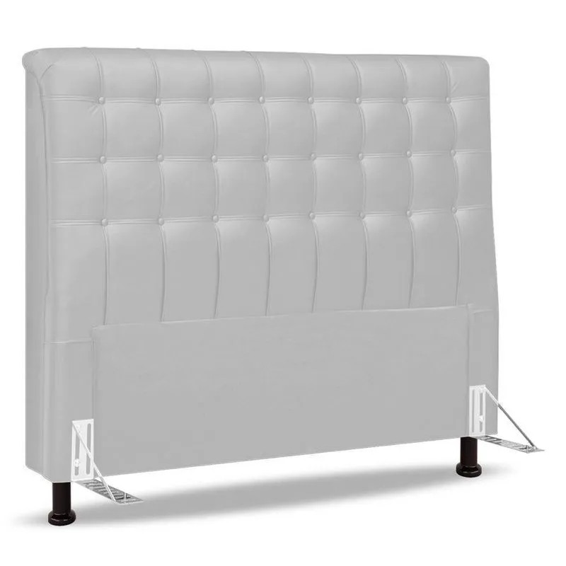 Cabeceira Cama Box Casal King Size Ciara 195cm Botonê Com Frame Sintético Branco - Abmaza