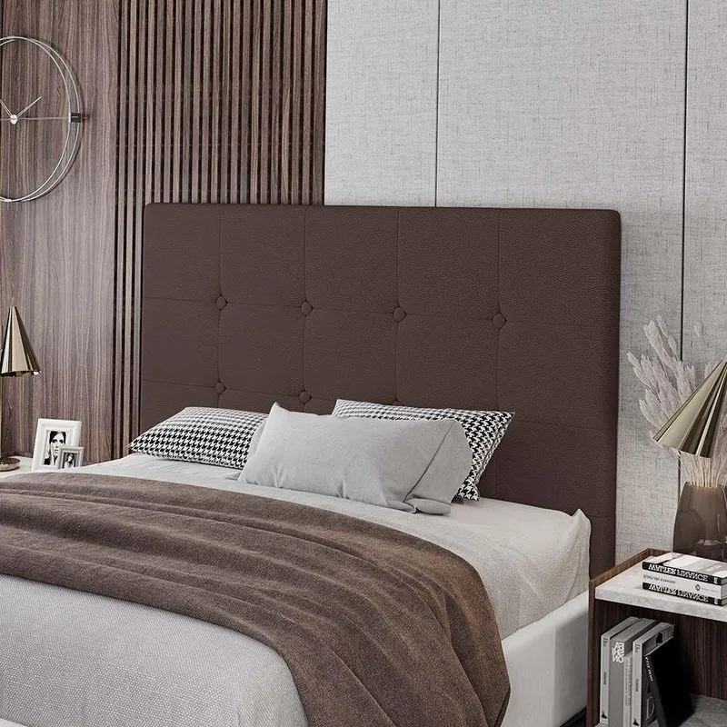 Cabeceira Cama Box Casal Luana 140cm Sintético Marrom - Abmaza