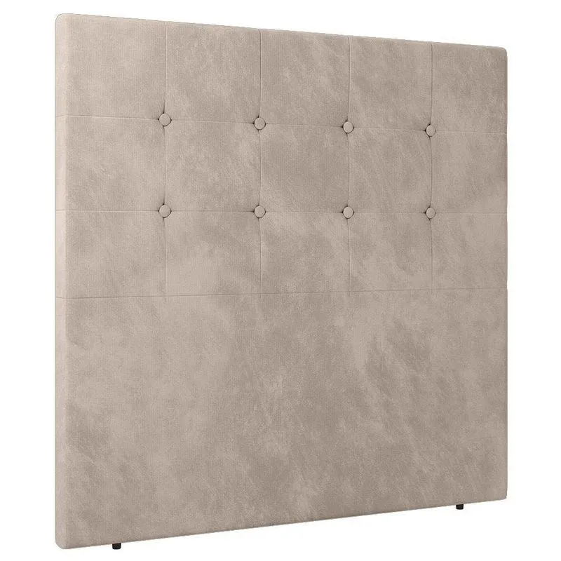 Cabeceira Cama Box Casal Queen Size Luana 160cm Veludo Bege