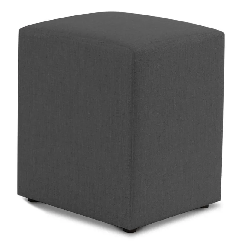 Puff Decorativo Sala De Estar Quadrado 36x47cm Linho Cinza - Desk Design