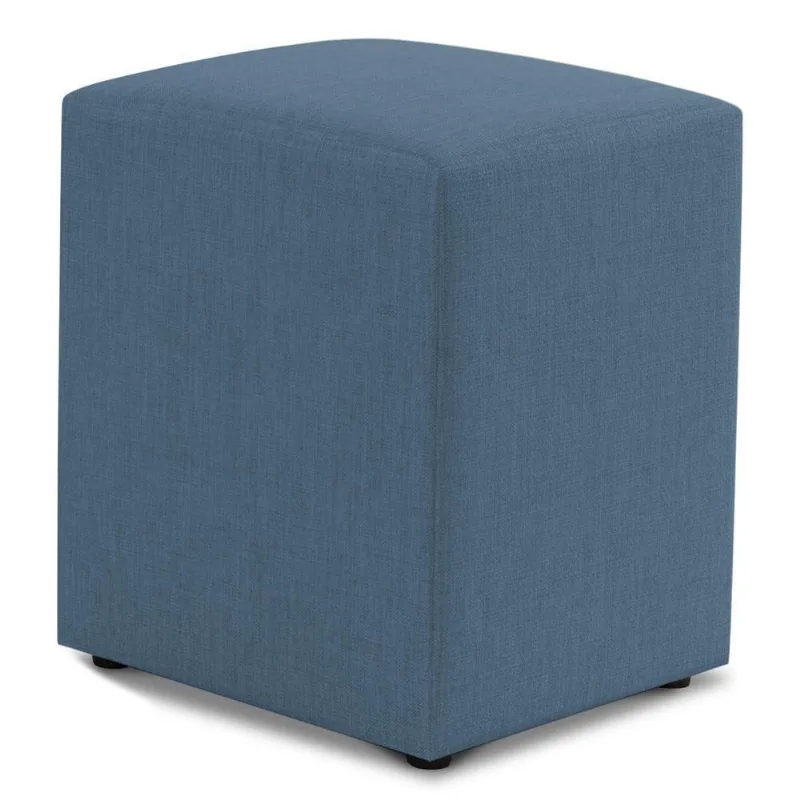 Puff Decorativo Sala De Estar Quadrado 36x47cm Linho Denim - Desk Design