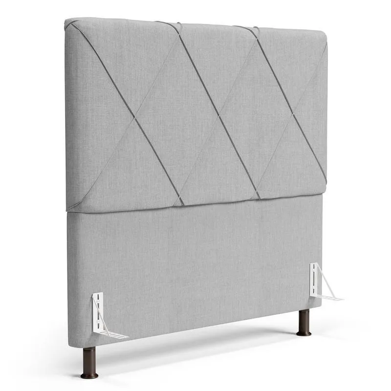 Cabeceira Cama Box Casal Mel 140cm Com Frame Linho Cinza Claro - Abmaza