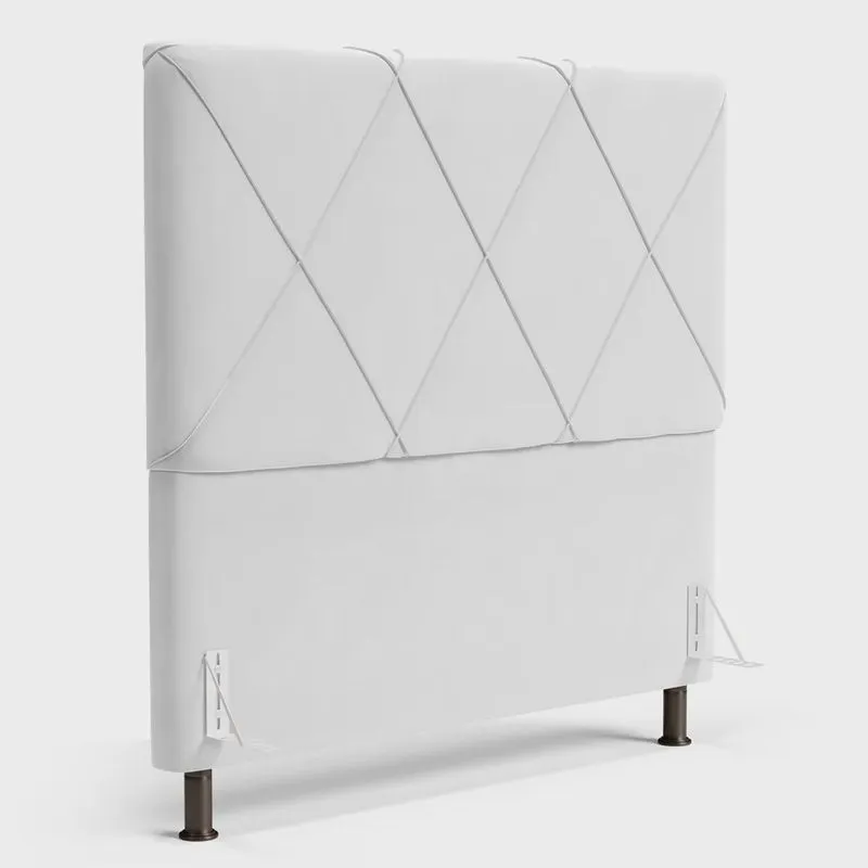 Cabeceira Cama Box Casal Queen Size Mel 160cm com Frame Sintético Branco - Desk Design