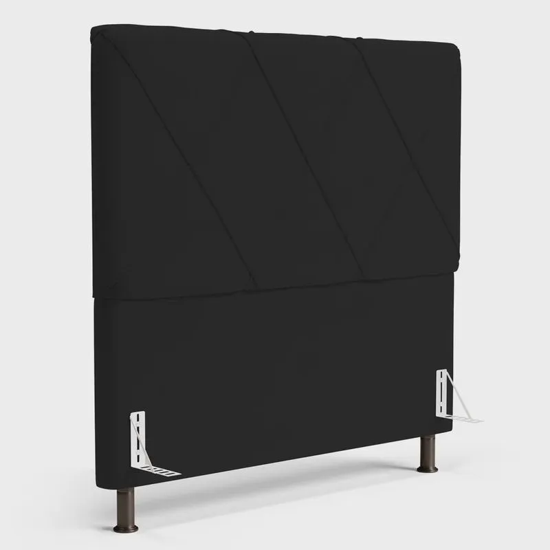 Cabeceira Cama Box Casal Queen Size Mel 160cm com Frame Veludo Preto - Desk Design