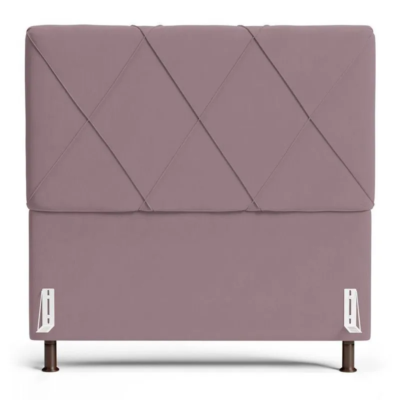 Cabeceira Cama Box Casal Queen Size Mel 160cm Com Frame Veludo Rosê - Desk Design