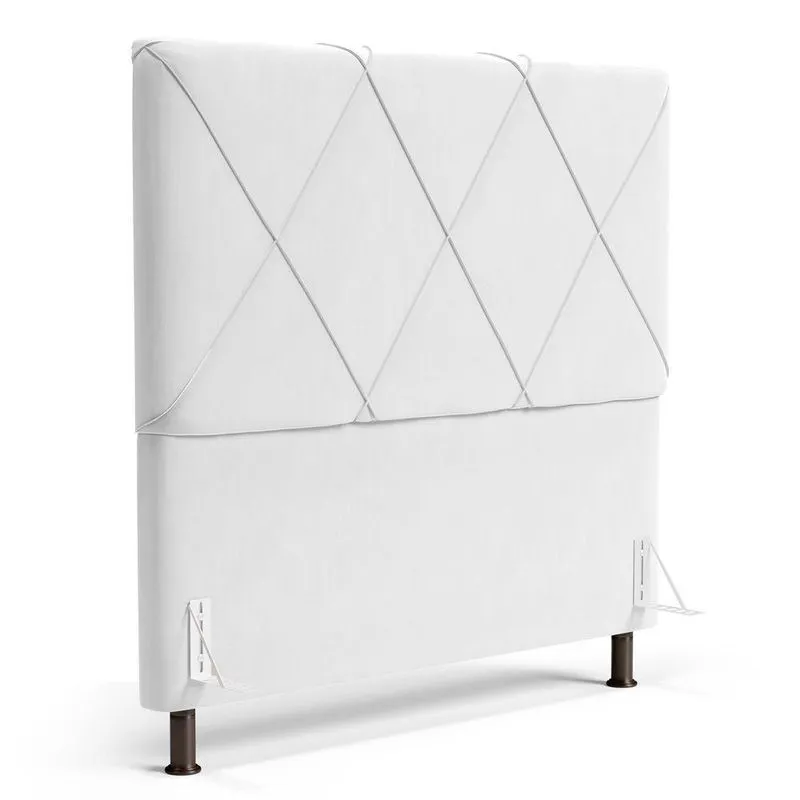 Cabeceira Cama Box Casal King Size Mel 195cm Com Frame Sintético Branco - Abmaza