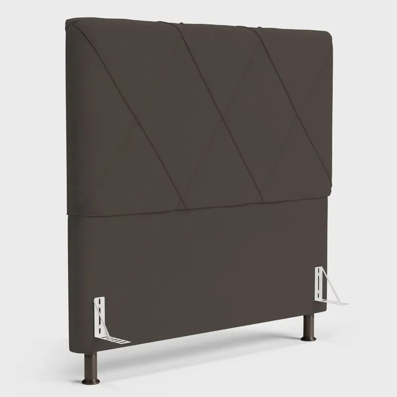 Cabeceira Cama Box Casal King Size Mel 195cm com Frame Suede Marrom - Desk Design