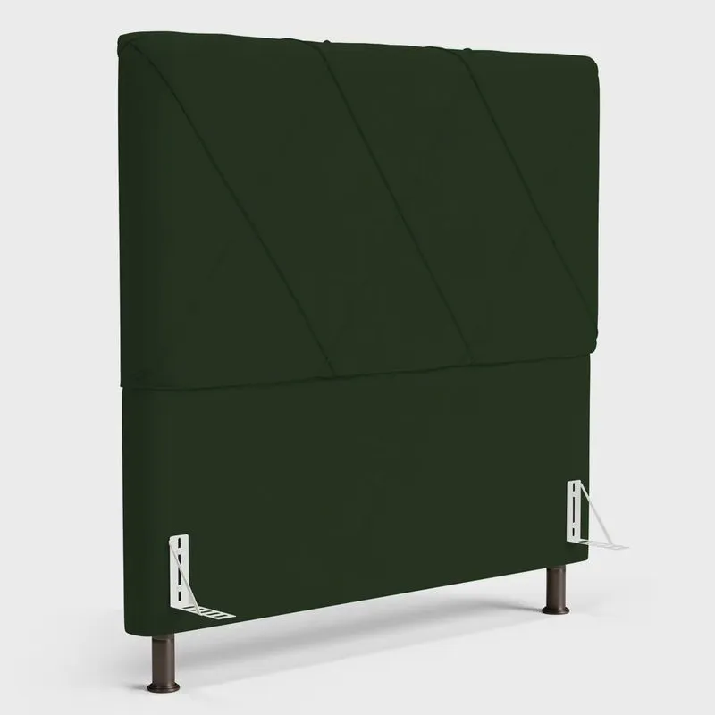 Cabeceira Cama Box Casal King Size Mel 195cm com Frame Veludo Verde - Desk Design