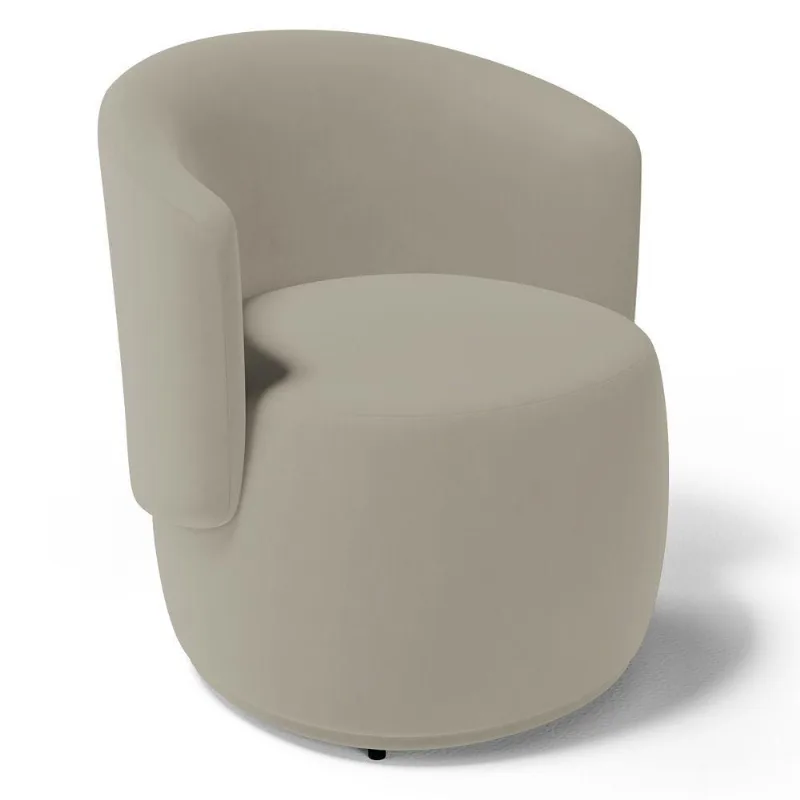 Poltrona Decorativa Aisha Orgânica Suede Bege - Abmaza