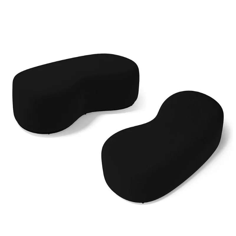 Kit 02 Puffs Decorativos Living Aisha Orgânico 02 Lugares Veludo Preto - Desk Design