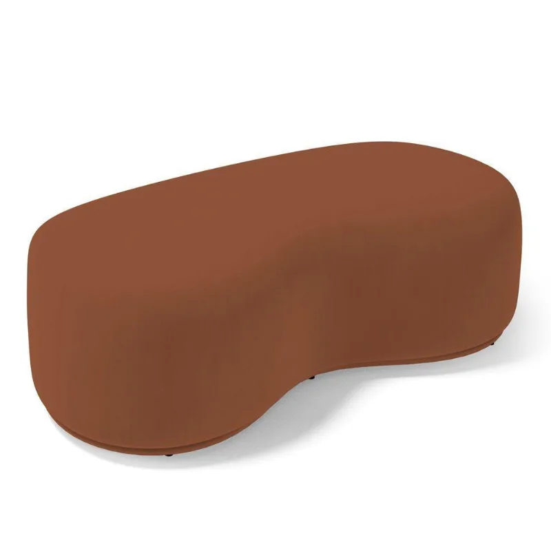 Puff Decorativo Living Aisha Orgânico 02 Lugares Veludo Terracota - Desk Design