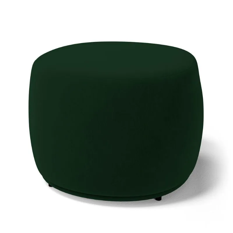 Puff Decorativo Living Aisha Orgânico Veludo Verde Escuro - Desk Design