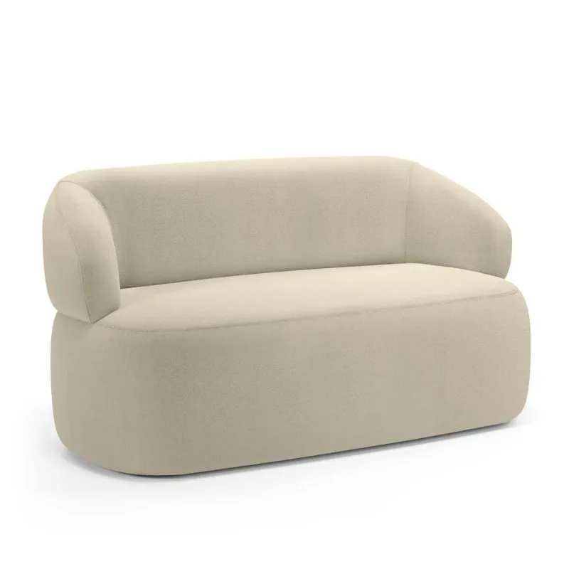 Sofá Orgânico 03 Lugares Living Glee 170cm Bouclê Bege - Desk Design