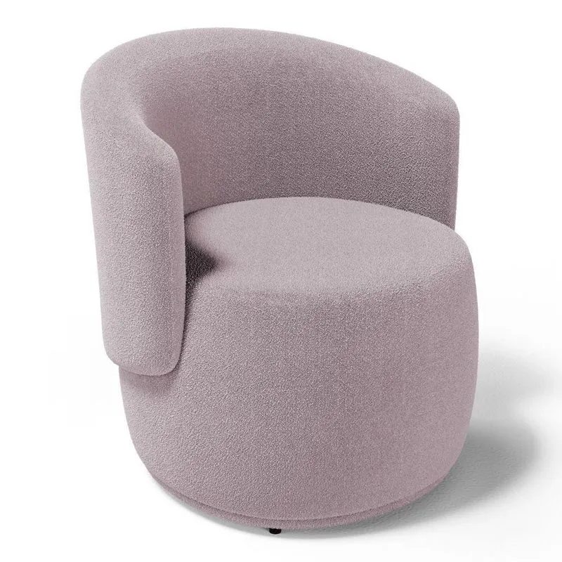 Poltrona Decorativa Aisha Orgânica Bouclê Rosê - Desk Design
