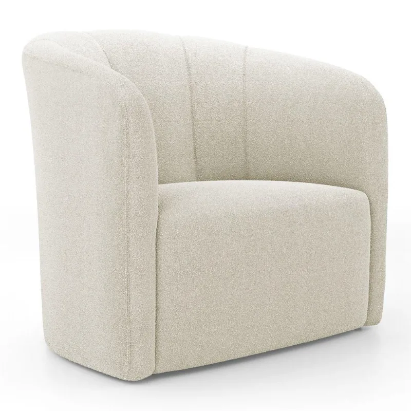 Poltrona Decorativa Living Abby Bouclê Bege - Desk Design