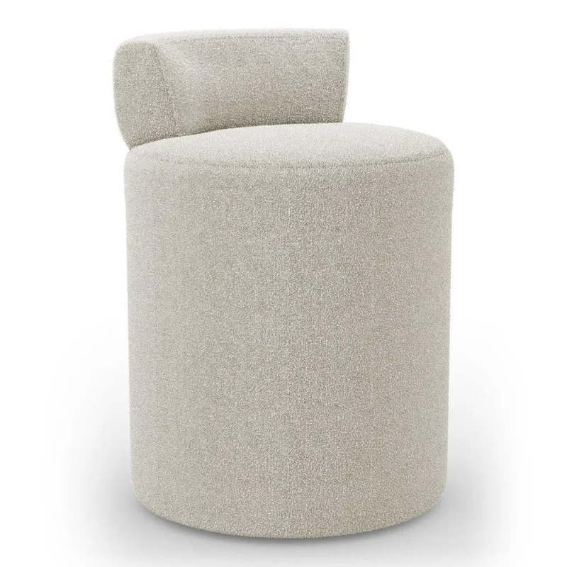 Puff Decorativo Orgânico Living Aegon Minimalista Bouclê Bege - Desk Design