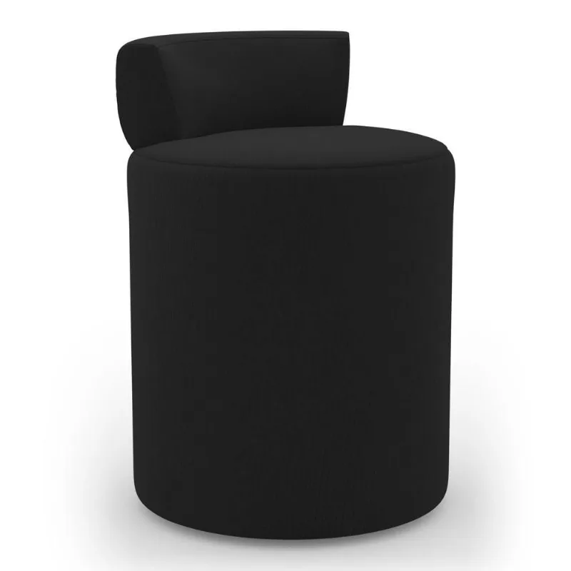Puff Decorativo Orgânico Living Aegon Minimalista Veludo Preto - Desk Design