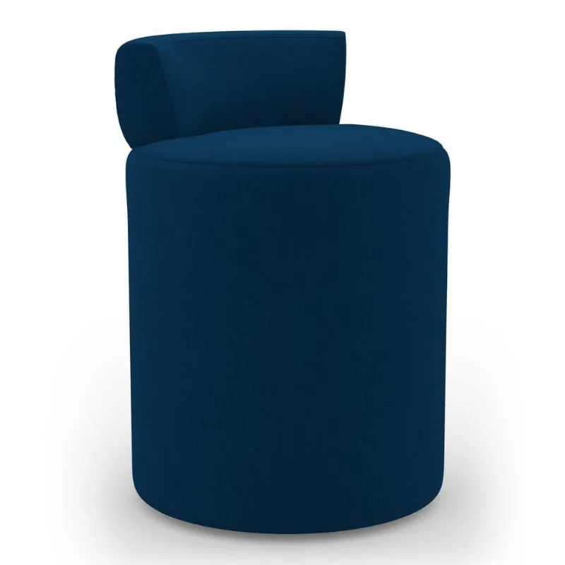 Puff Decorativo Orgânico Living Aegon Minimalista Veludo Azul Marinho - Abmaza