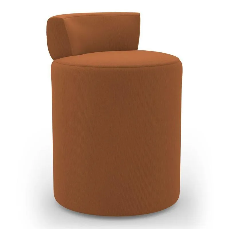 Puff Decorativo Orgânico Living Aegon Minimalista Veludo Terracota - Desk Design