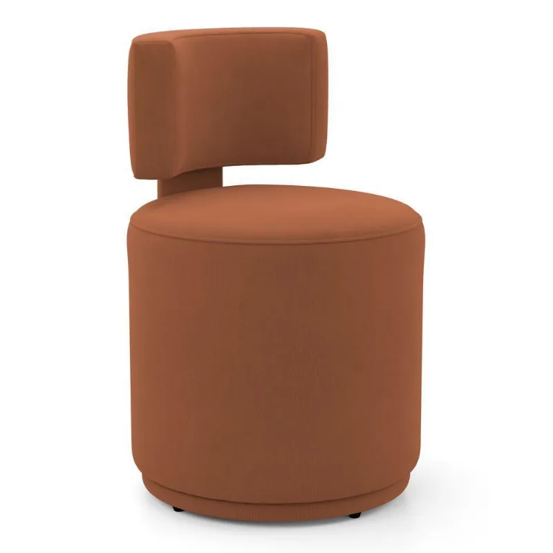 Puff Decorativo Orgânico Living Melis Minimalista Veludo Terracota - Desk Design