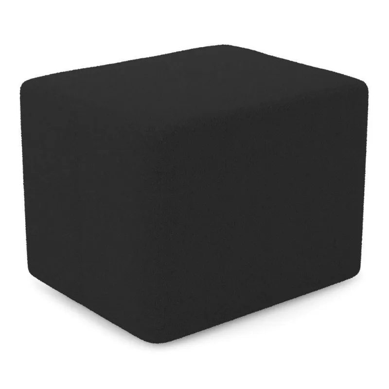 Puff Decorativo Living Yumi Retangular 60cm Bouclê Preto - Abmaza