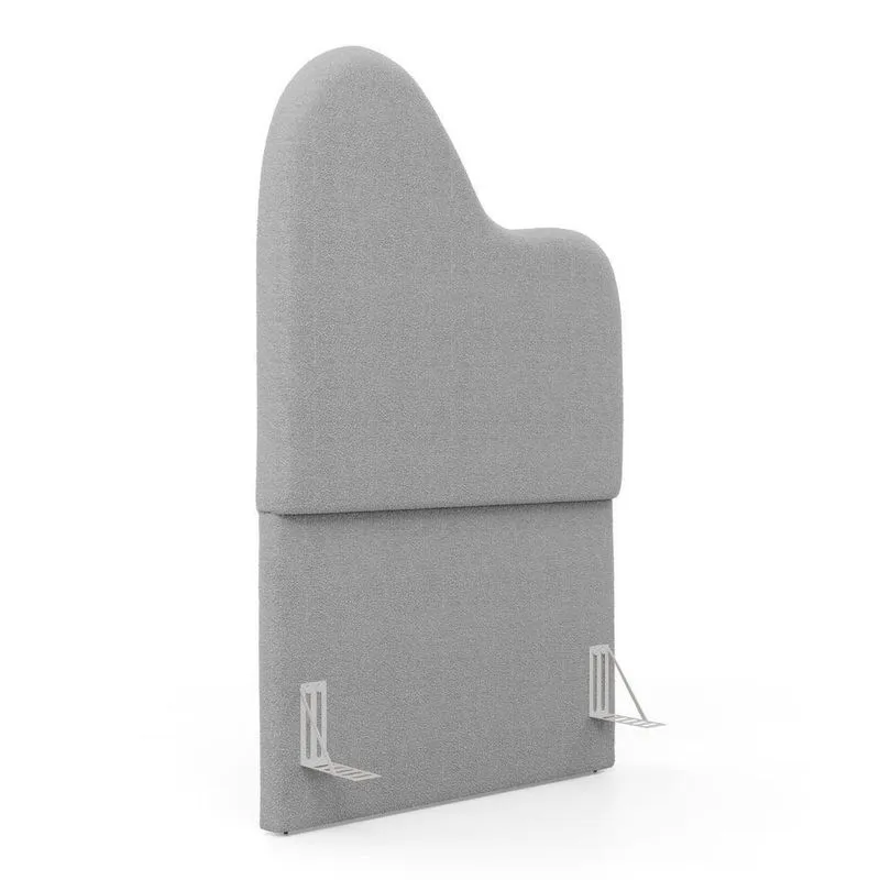 Cabeceira Orgânica Cama Box Solteiro Sea 90cm Com Frame Bouclé Cinza Claro - Abmaza