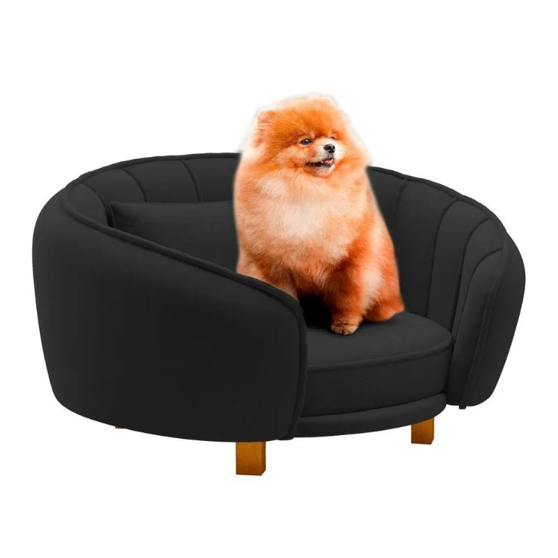 Mini Cama Poltrona Pet Lary Baby Para Cachorro Veludo Preto - Desk Design