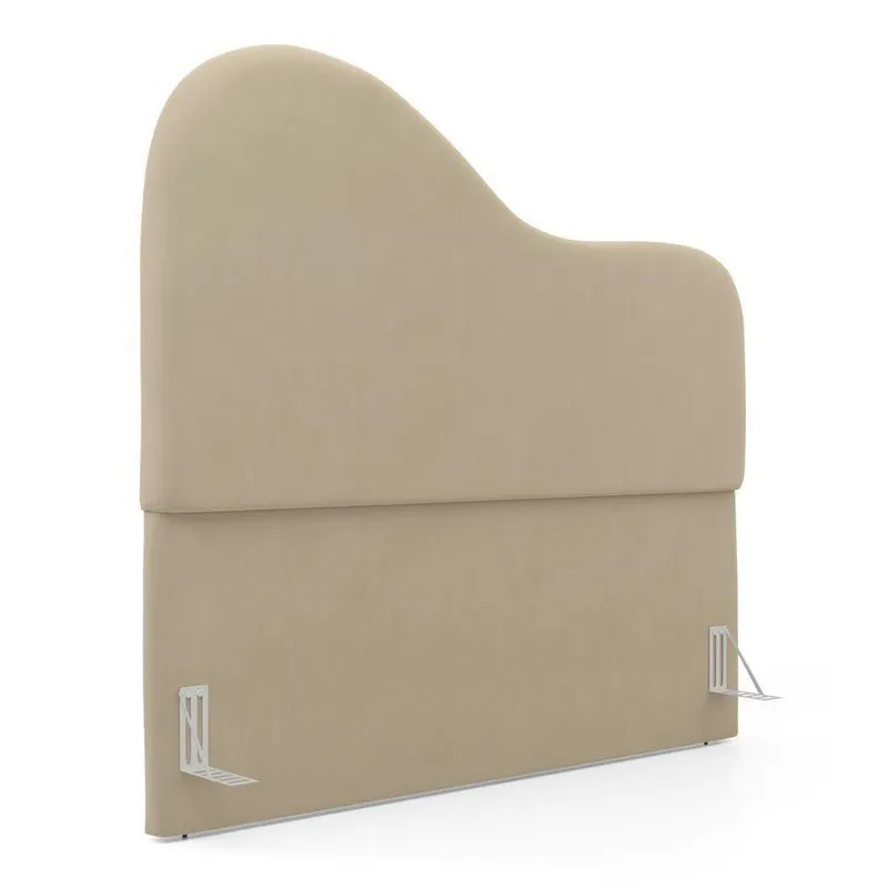 Cabeceira Orgânica Cama Box Casal Padrão Sea 140cm Com Frame Suede Bege - Abmaza