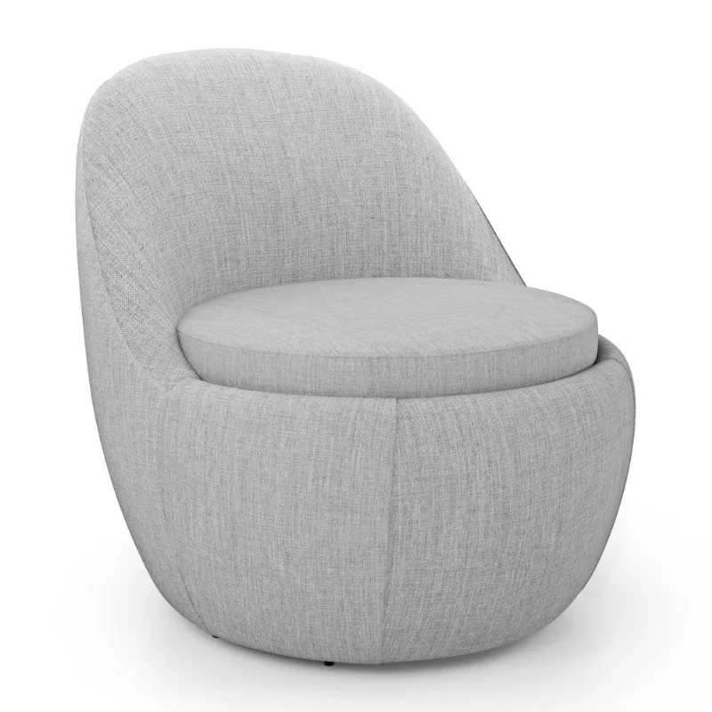 Poltrona Orgânica Living Memphis Fixa Decorativa Linho Cinza Claro Abmaza