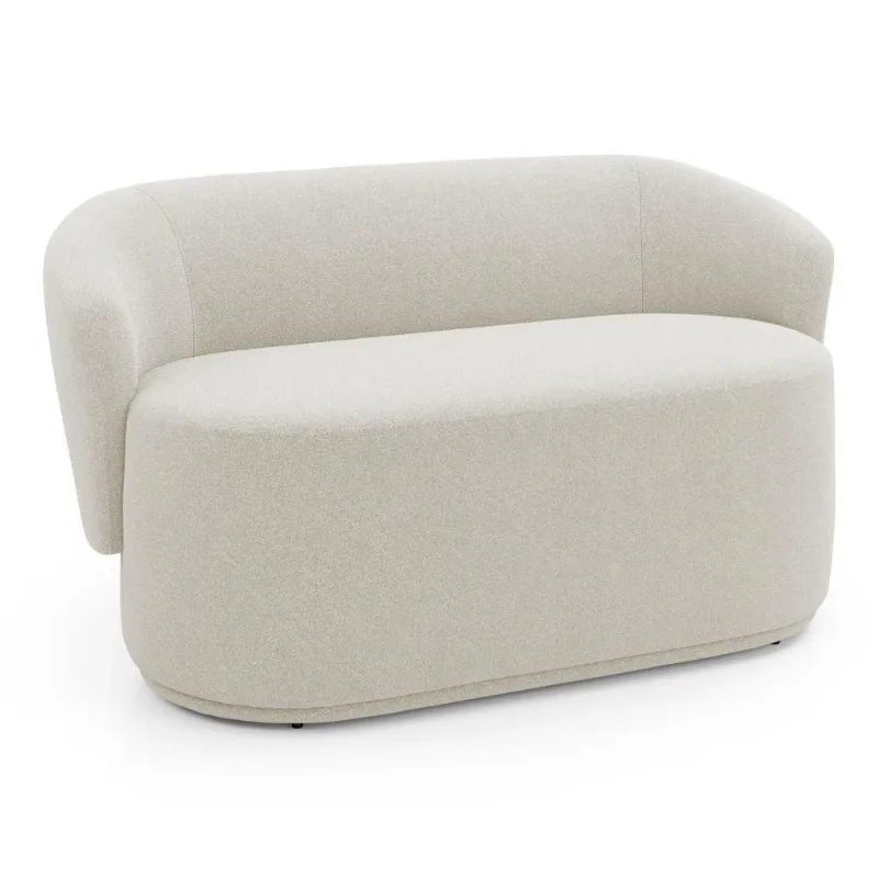 Namoradeira Decorativa Orgânica Mavi 02 Lugares Bouclê Creme - Desk Design