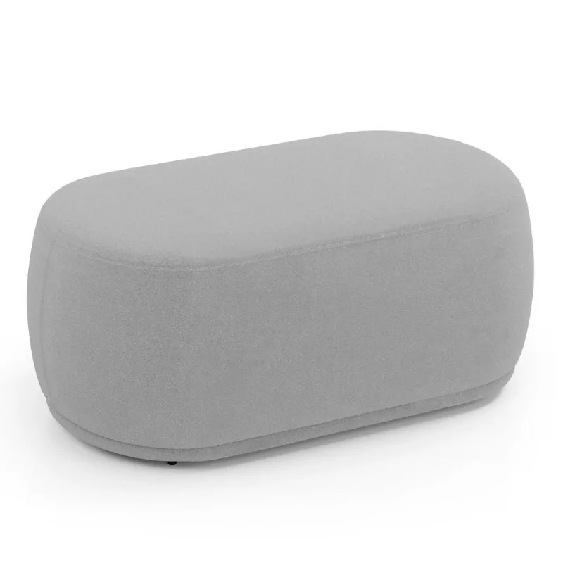 Puff Decorativo Orgânico Living Molly 02 Lugares Bouclê Cinza Claro - Desk Design