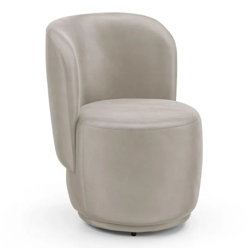 Poltrona Orgânica Decorativa Living Molly Veludo Bege - Desk Design