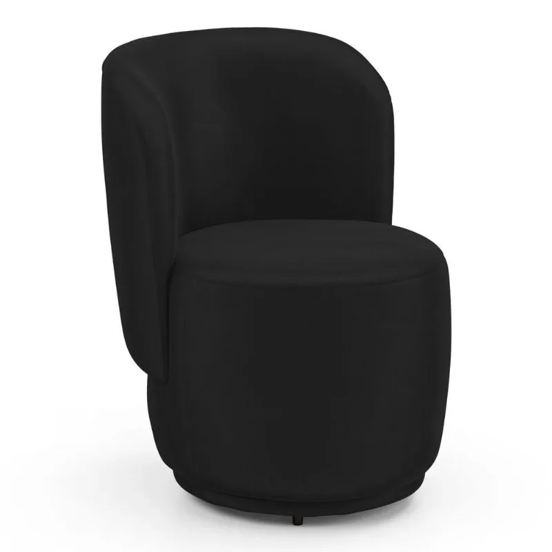 Poltrona Orgânica Decorativa Living Molly Veludo Preto - Desk Design