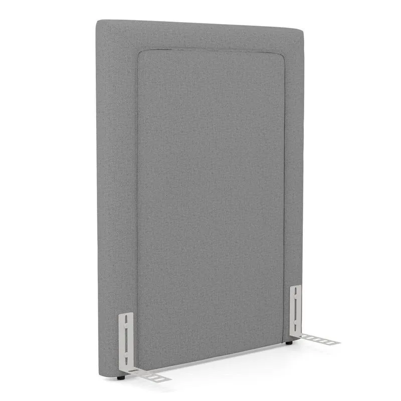 Cabeceira Cama Box Solteiro Alba 90cm Com Frame Linho Cinza - Desk Design