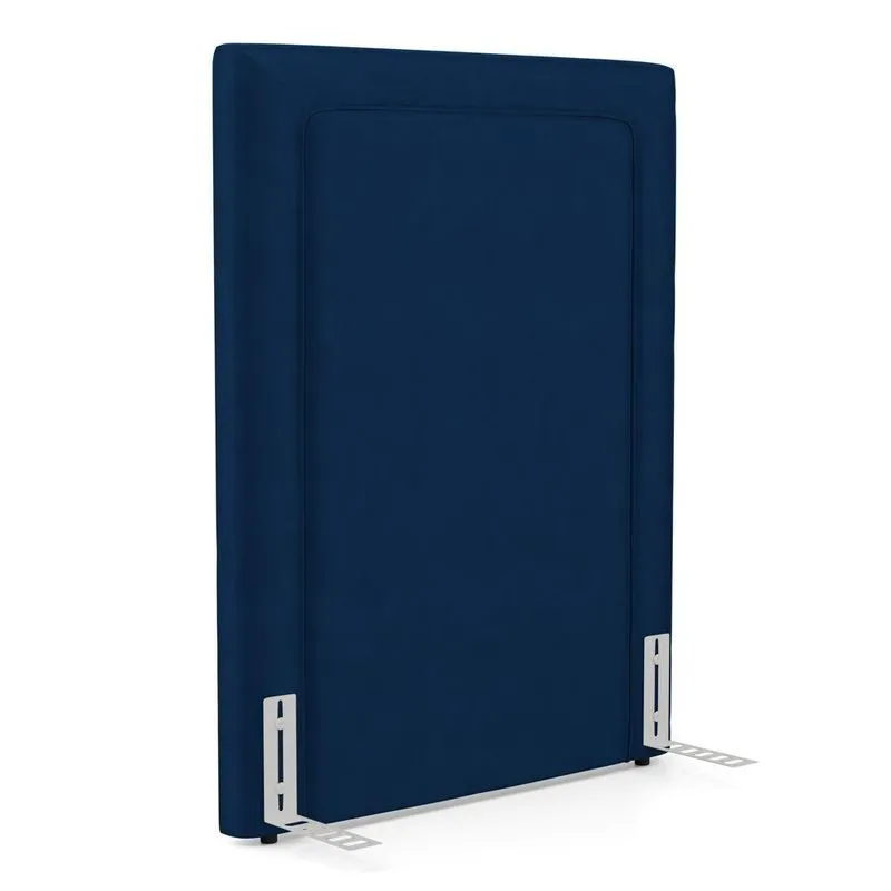 Cabeceira Cama Box Solteiro Alba 90cm Com Frame Veludo Azul Marinho - Desk Design