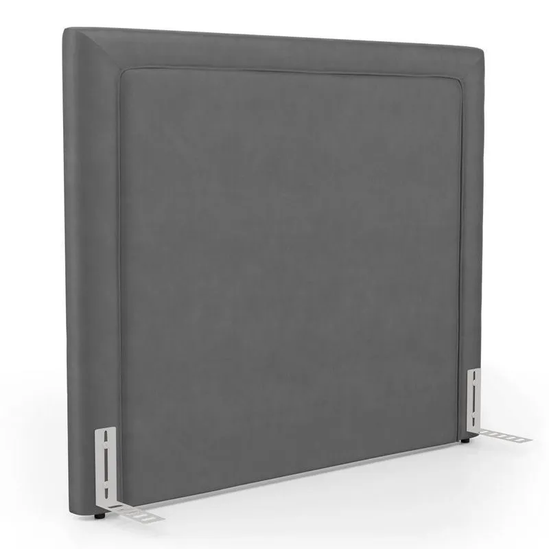 Cabeceira Cama Box Casal Padrão Alba 140cm Com Frame Veludo Cinza - Desk Design