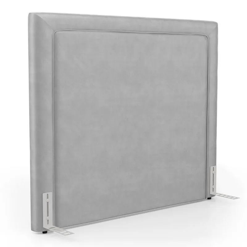 Cabeceira Cama Box Casal Padrão Alba 140cm Com Frame Veludo Cinza Claro - Abmaza