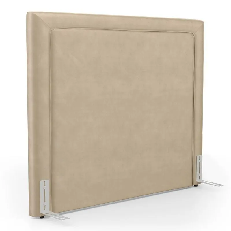 Cabeceira Cama Box Queen Size Alba 160cm Com Frame Veludo Bege - Desk Design