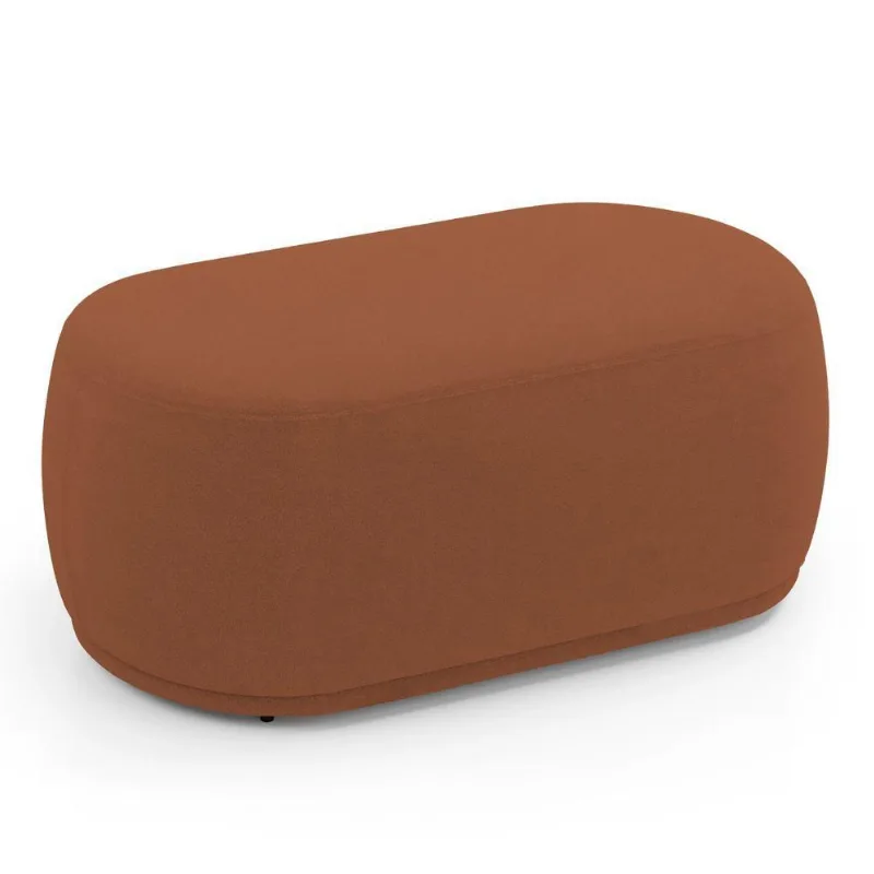 Puff Decorativo Orgânico Living Molly 02 Lugares Bouclê Terracota - Desk Design