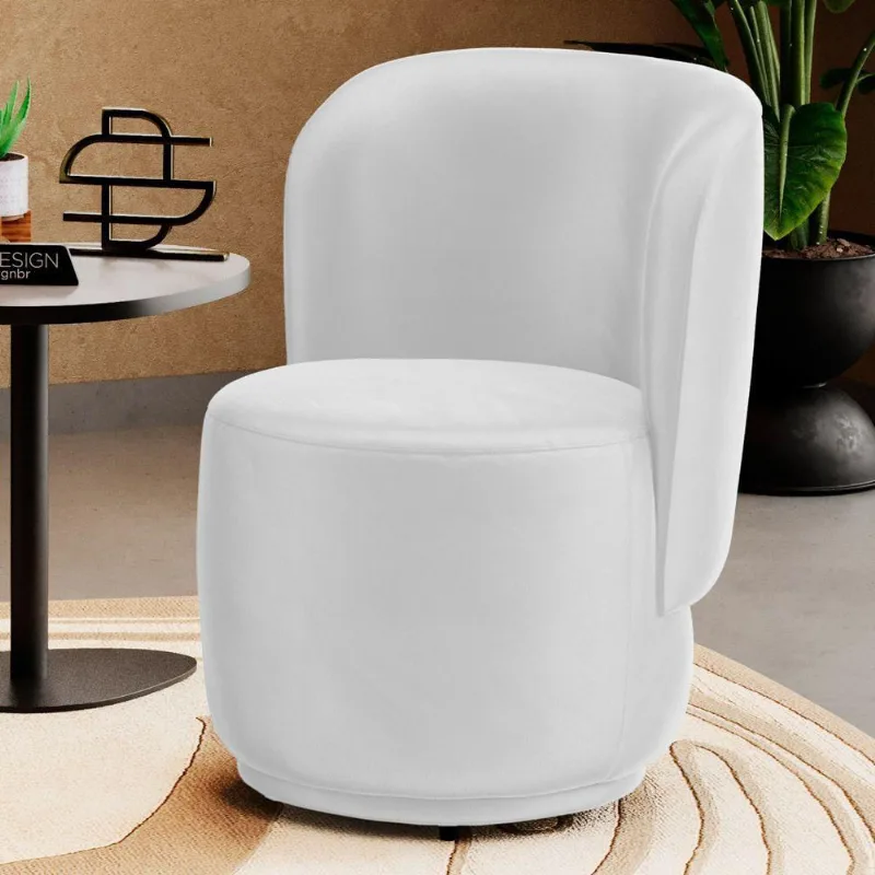 Poltrona Orgânica Decorativa Living Molly Couríssimo Branco - Desk Design Cor Branco