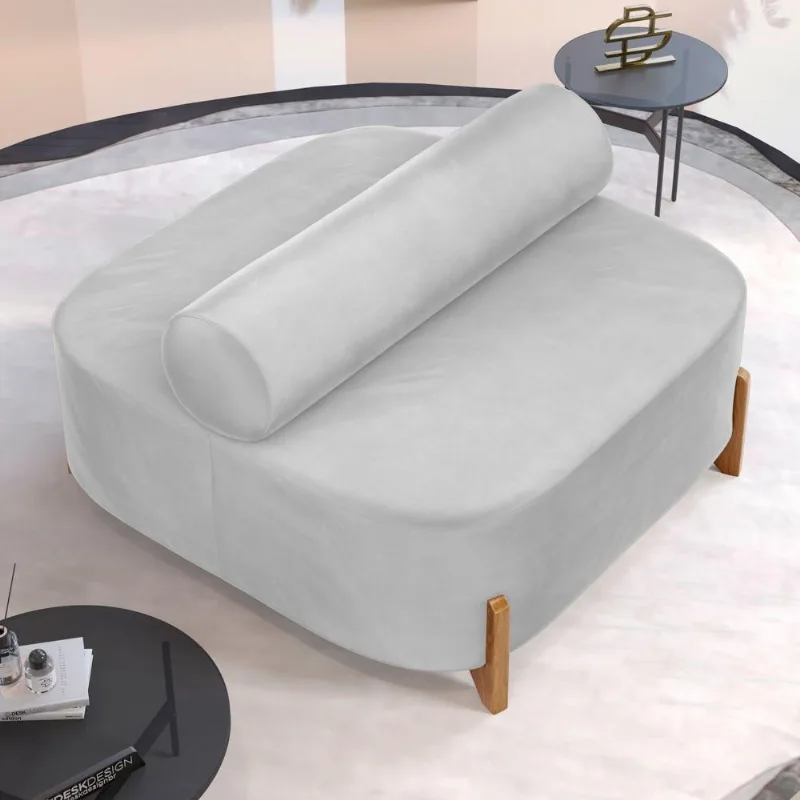 Sofá Ilha Orgânico Living Closet Evo 125cm 02 Lugares Veludo Cinza Claro - Desk Design Cinza Claro