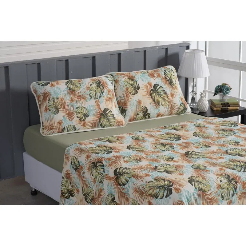 Jogo Lençóis Queen Size 4 Peças Mariscal Algodão Tropical