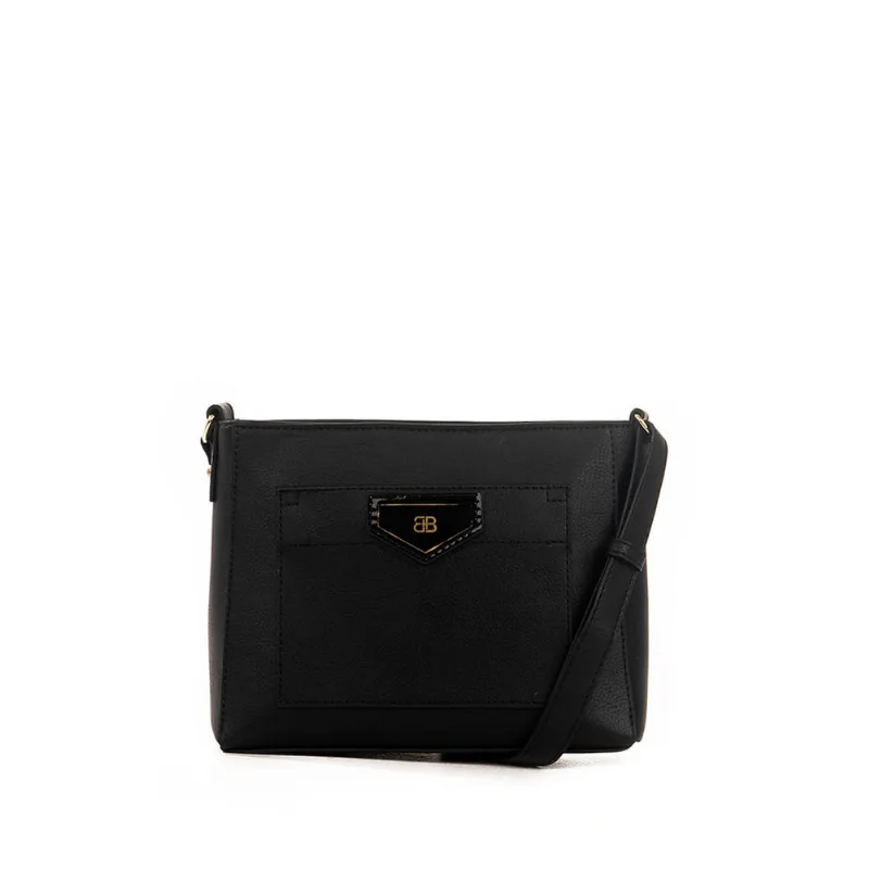 Bolsa Feminina Transversal Rafitthy com Bolso Frontal Preto - U