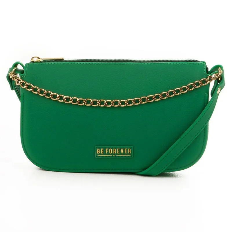 Bolsa Transversal Feminina Be Forever Glossy Rafitthy 13311 Verde