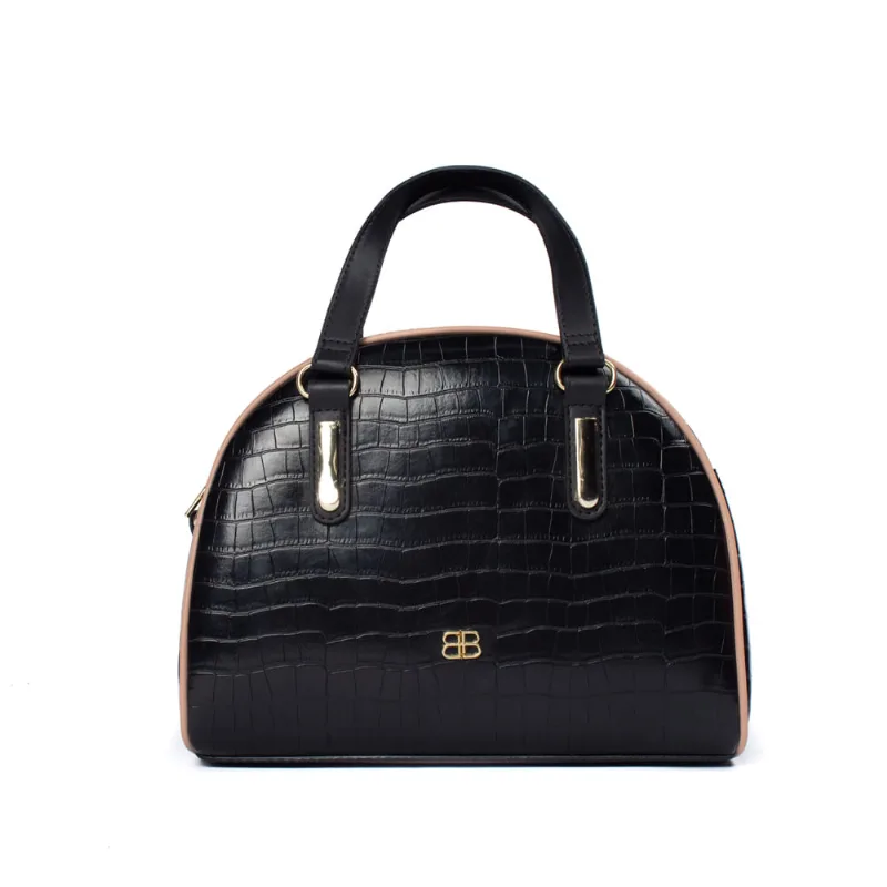 Bolsa Feminina Rafitthy Be Forever Croco Verniz Preto - U